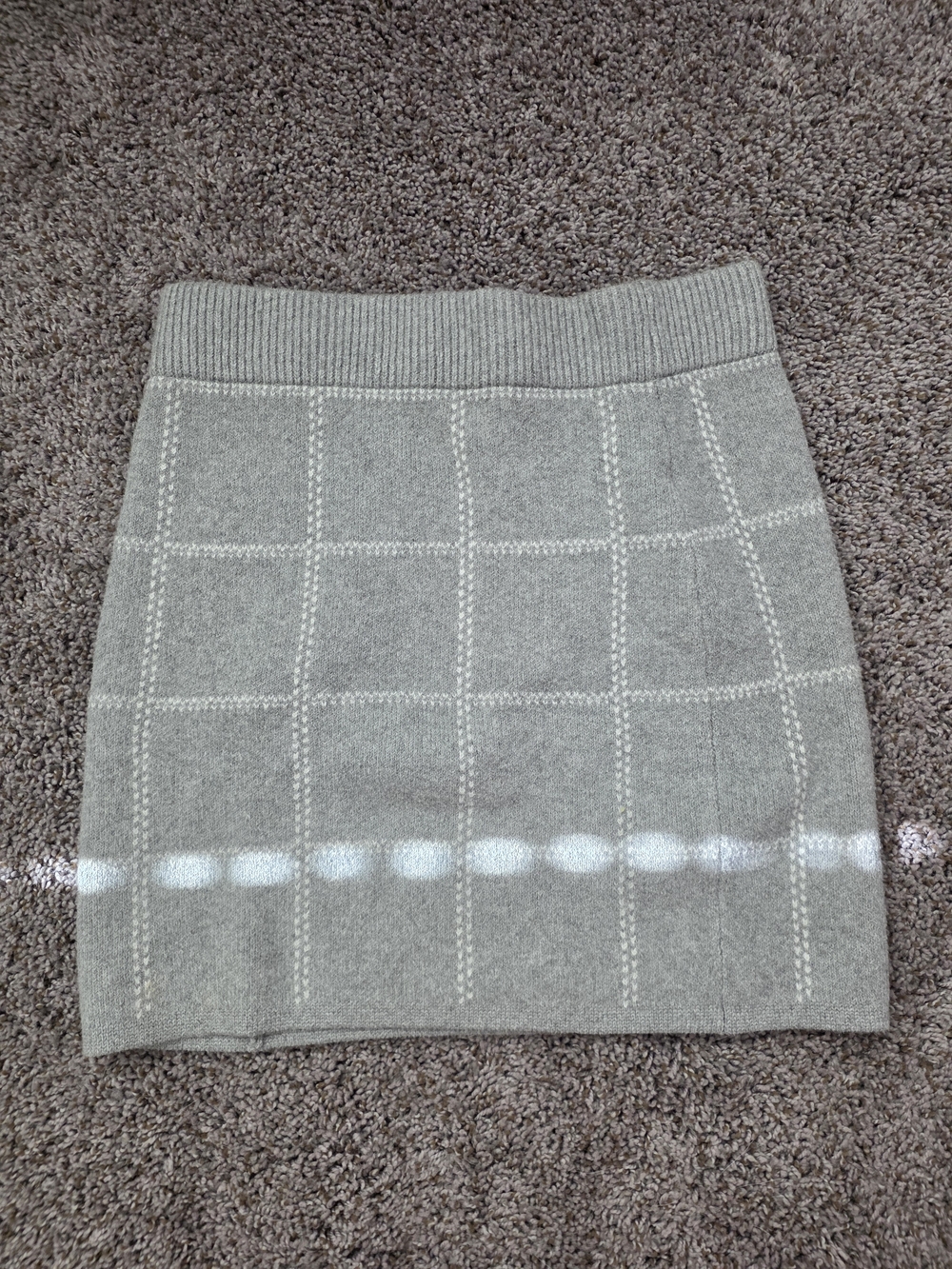 a new day Gray Windowpane Knit Mini Skirt